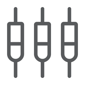 settings_input_component-energiekosten-rechner-fuer-unternehmen-energiekosten-senken-enline - Energie-Plan + Management GmbH Three gray syringe icons aligned in a row against a black background.